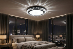Round Ceiling Light with Diamond-Cut Accent Ring - thumbnail 2