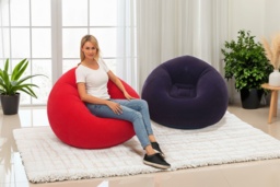 Inflatable Flocking PVC Bean Bag Chair - Ergonomic, Portable, 200kg Capacity, 5 Colours - thumbnail 2