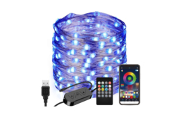 App-Controlled SMART LED Christmas Tree Lights - Pre-Lit Festive String, Indoor/Outdoor, 5m & 10m - thumbnail 1