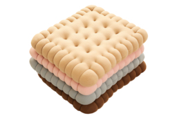 Biscuit Shaped Plush Pillow - Soft Breathable Polyester, 2 Shapes, 4 Colours, Versatile Home Decor - thumbnail 1