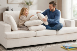 PRICE DROP! 3-Seater Chenille Sofa-Modern Comfort with Pillows and Hybrid Frame - thumbnail 3