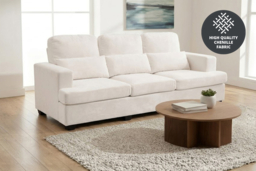PRICE DROP! 3-Seater Chenille Sofa-Modern Comfort with Pillows and Hybrid Frame - thumbnail 6