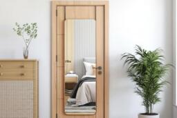Full Length Mirror with Rounded Corners and Stylish Gold Finish - thumbnail 2
