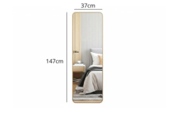 Full Length Mirror with Rounded Corners and Stylish Gold Finish - thumbnail 8