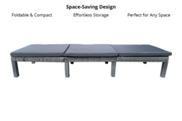 Grey Rattan Adjustable Reclining Sun Lounger With Cushions, 5 Positions - thumbnail 8