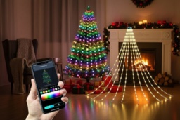 PRICE DROP! App-Controlled RGB LED Christmas Tree Lights String - Music Sync, Water-Resistant, USB Powered, Expandable Festive Lighting - thumbnail 2