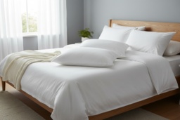 Anti-Allergy Polycotton Pillows - Set of 2, Large, Machine Washable, Soft & Breathable - thumbnail 2