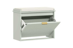Wooden Shoe Storage Bench with Seat - Compact 6-Pair Hallway Organiser, Sturdy MDF - thumbnail 5