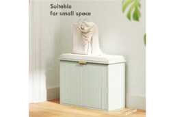 Wooden Shoe Storage Bench with Seat - Compact 6-Pair Hallway Organiser, Sturdy MDF - thumbnail 4