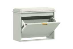 Wooden Shoe Storage Bench with Seat - Compact 6-Pair Hallway Organiser, Sturdy MDF