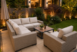 Rafi Chunky Rattan Outdoor Corner Sofa Set with Armchair & Table - thumbnail 6