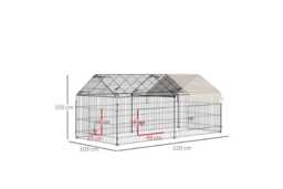 Metal Chicken Run & Small Pet Cage - Chew-Resistant Rabbit Hutch, Guinea Pig & Hamster Enclosure, Portable Outdoor Playpen - thumbnail 3