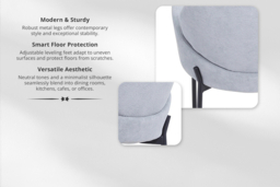 Set of 2 Grey Upholstered Dining Chairs with Armrests - thumbnail 8