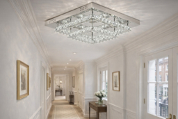 Square Glamorous Crystal LED Ceiling Light, Chrome Finish, 48W - thumbnail 7