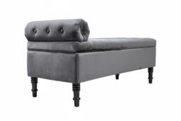 Velvet-Upholstered Flip Top Storage Bench with Arms - Vintage Style & Tufted Design - thumbnail 4
