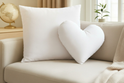 "Ultra-Comfort Hollowfibre Cushion Pads - Heart & Square, Soft Corovin Cover, 16"" or 22""" - thumbnail 5