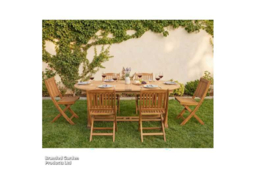 Acacia Wood Extendable Outdoor Dining Table - Weather-Resistant, Seats Up to 10, Rustic Garden Style - thumbnail 6