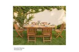 Acacia Wood Extendable Outdoor Dining Table - Weather-Resistant, Seats Up to 10, Rustic Garden Style - thumbnail 2