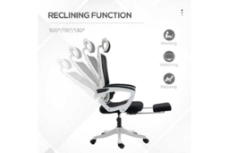 Ergonomic Mesh Office Chair - Adjustable Headrest, Lumbar & Footrest, Reclining, Black - thumbnail 8