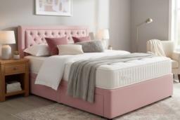 5 Colour Options! Suede Divan Bed with Mattress & Storage Options - thumbnail 1