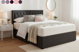 5 Colour Options! Suede Divan Bed with Mattress & Storage Options - thumbnail 2