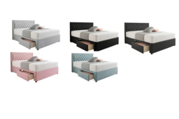 5 Colour Options! Suede Divan Bed with Mattress & Storage Options - thumbnail 7