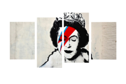 4-Panel Banksy Wall Art Canvas Set - Modern Polyester, Hand-Stretched, Ready to Hang, Multiple Sizes - thumbnail 5