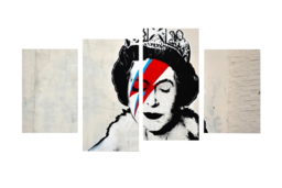 4-Panel Banksy Wall Art Canvas Set - Modern Polyester, Hand-Stretched, Ready to Hang, Multiple Sizes - thumbnail 1