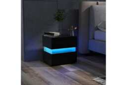 LED Bedside Table Nightstand with Storage Drawers - Modern Acrylic Accent Side Table, Contemporary Living Room Furniture - thumbnail 4
