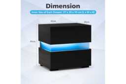 LED Bedside Table Nightstand with Storage Drawers - Modern Acrylic Accent Side Table, Contemporary Living Room Furniture - thumbnail 1