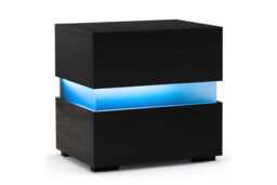 LED Bedside Table Nightstand with Storage Drawers - Modern Acrylic Accent Side Table, Contemporary Living Room Furniture - thumbnail 3