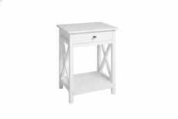 Wooden Bedside Table with Drawer in Classic Black or White - thumbnail 3