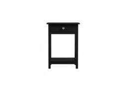 Wooden Bedside Table with Drawer in Classic Black or White - thumbnail 2