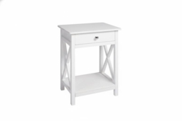 Wooden Bedside Table with Drawer in Classic Black or White - thumbnail 7