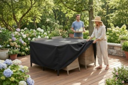 Waterproof Oxford Outdoor Garden Furniture Cover - 242cm, Heavy-Duty, UV-Resistant