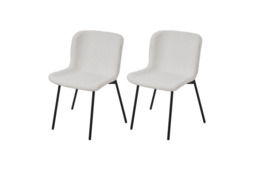 Set of 2 Teddy Fleece Upholstered Dining Chairs - thumbnail 1