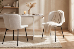 Set of 2 Teddy Fleece Upholstered Dining Chairs - thumbnail 2
