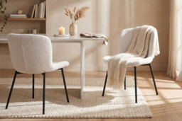 Set of 2 Teddy Fleece Upholstered Dining Chairs - thumbnail 6