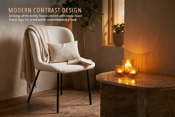 Set of 2 Teddy Fleece Upholstered Dining Chairs - thumbnail 8