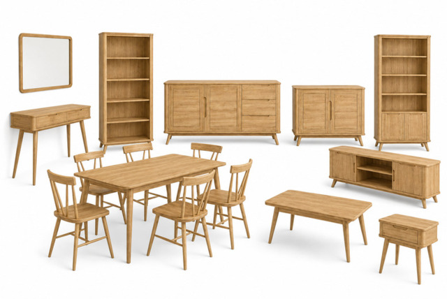AURORA 11-Piece Set: Scandinavian Oak Lounge & Dining Collection - image 1
