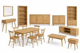 AURORA 11-Piece Set: Scandinavian Oak Lounge & Dining Collection - thumbnail 1