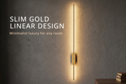 100cm Gold Aluminium Linear LED Wall Light - thumbnail 7