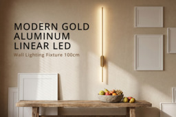 100cm Gold Aluminium Linear LED Wall Light - thumbnail 2