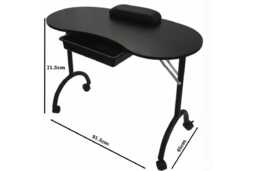 RayGar Folding Manicure Table - Portable Bedroom Workstation with Storage, 2 Colours - thumbnail 3
