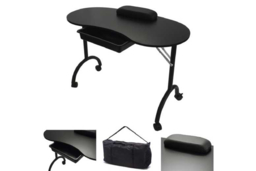 RayGar Folding Manicure Table - Portable Bedroom Workstation with Storage, 2 Colours - thumbnail 6