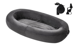 Velvet Inflatable Adult Human Pet Bed - Soft Plush Lounge Mattress, 175cm x 110cm - thumbnail 1