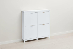 Modern Flip Down Wood Shoe Cabinet with 4 Drawers - thumbnail 5