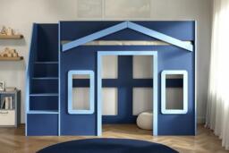 Flair Nixon Playhouse High Sleeper Bed with Spacious Storage & Play Area - Navy Blue - thumbnail 3