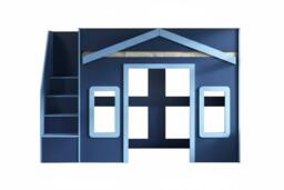 Flair Nixon Playhouse High Sleeper Bed with Spacious Storage & Play Area - Navy Blue - thumbnail 2
