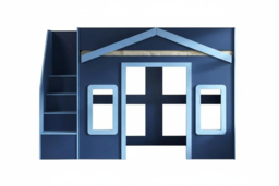 Flair Nixon Playhouse High Sleeper Bed with Spacious Storage & Play Area - Navy Blue - thumbnail 6